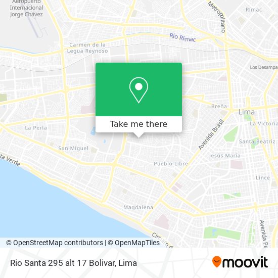 Rio Santa 295  alt 17 Bolivar map