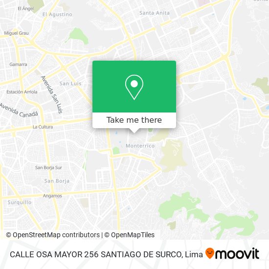 CALLE OSA MAYOR 256   SANTIAGO DE SURCO map