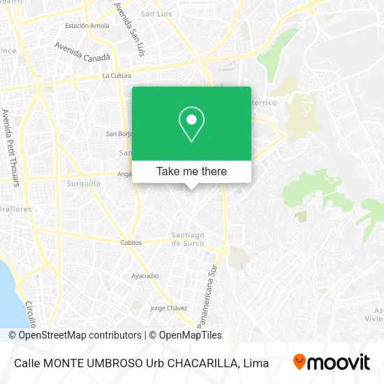 Calle MONTE UMBROSO Urb  CHACARILLA map