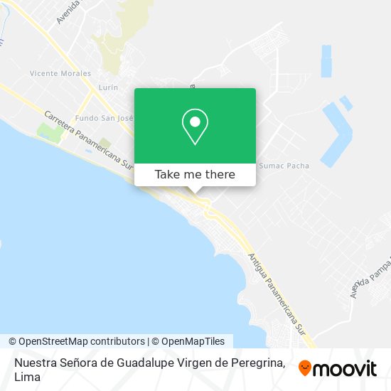 Mapa de Nuestra Señora de Guadalupe Virgen de Peregrina