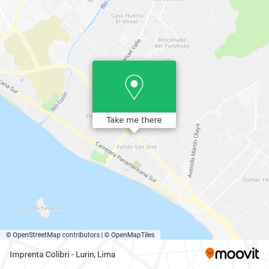 Mapa de Imprenta Colibri - Lurin