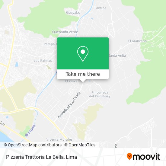 Mapa de Pizzeria Trattoria La Bella