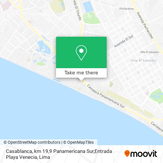 Casablanca, km 19,9 Panamericana Sur,Entrada Playa Venecia map