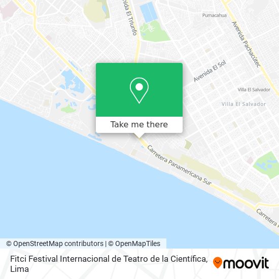 Mapa de Fitci Festival Internacional de Teatro de la Científica