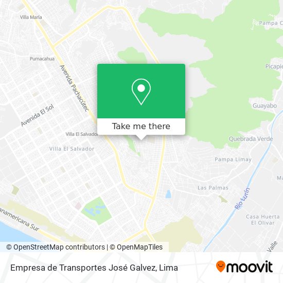 Mapa de Empresa de Transportes José Galvez