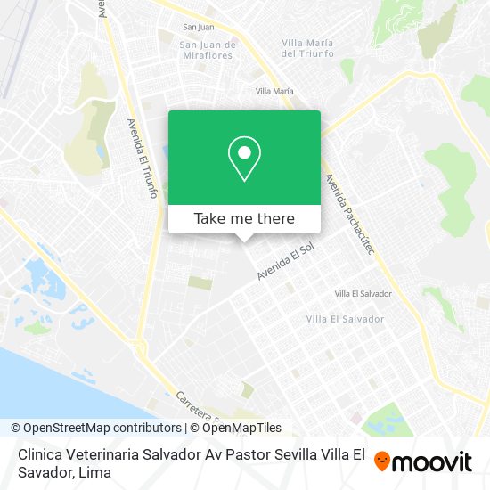 Mapa de Clinica Veterinaria Salvador Av Pastor Sevilla Villa El Savador