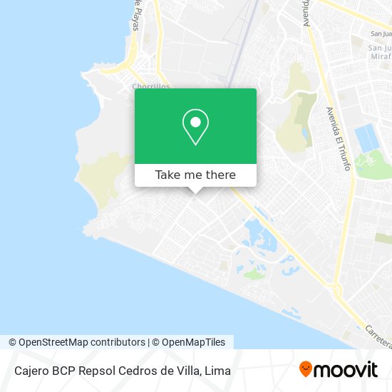 Mapa de Cajero BCP Repsol Cedros de Villa