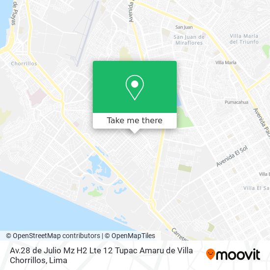 Av.28 de Julio Mz H2 Lte 12 Tupac Amaru de Villa Chorrillos map