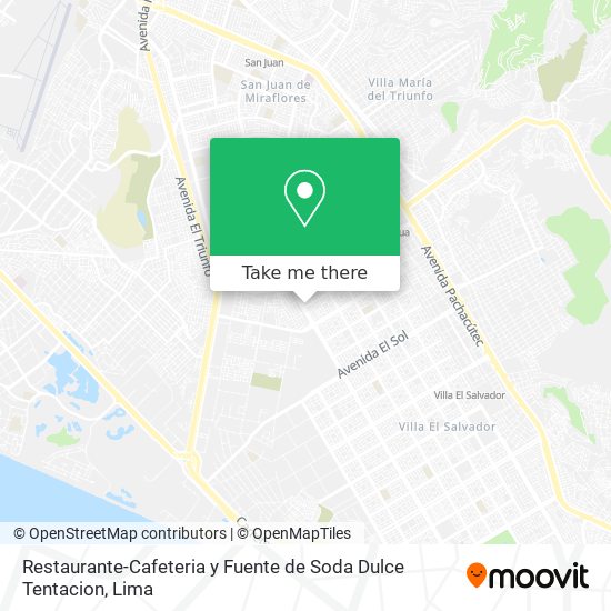 Restaurante-Cafeteria y Fuente de Soda Dulce Tentacion map