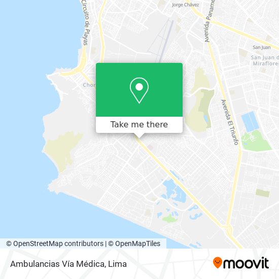 Ambulancias Vía Médica map