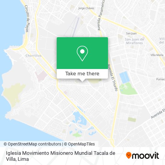 Mapa de Iglesia Movimiento Misionero Mundial Tacala de Villa