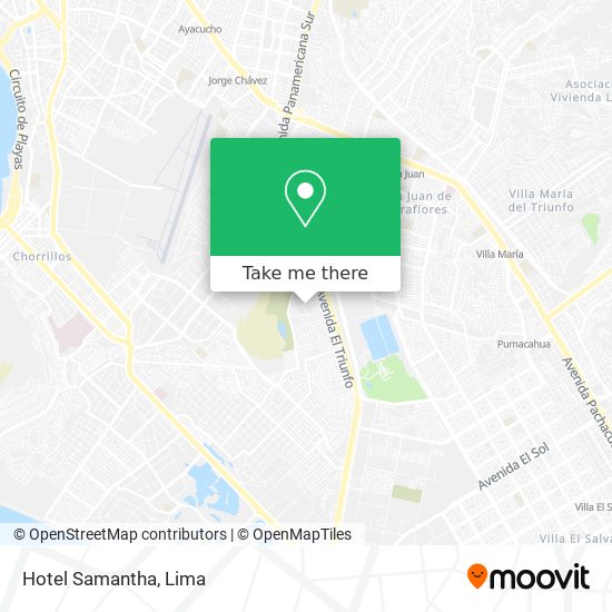 Hotel Samantha map