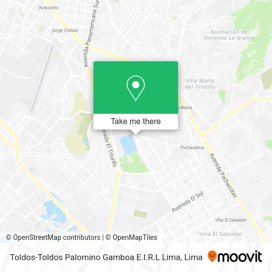 Mapa de Toldos-Toldos Palomino Gamboa E.I.R.L Lima