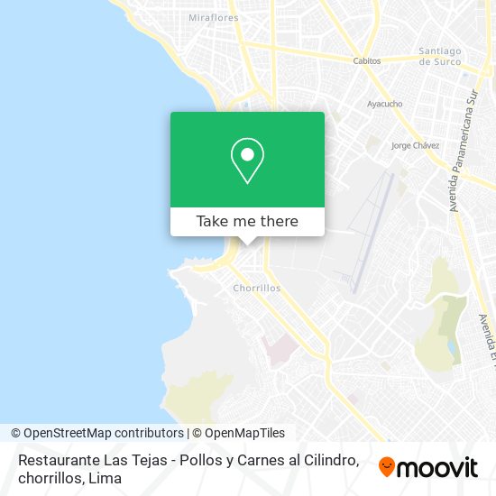 Mapa de Restaurante Las Tejas - Pollos y Carnes al Cilindro, chorrillos