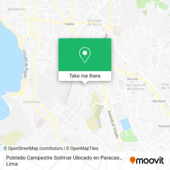 Mapa de Poblado Campestre Solimar Ubicado en Paracas.