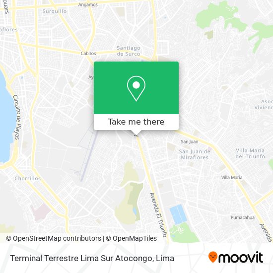 Mapa de Terminal Terrestre Lima Sur Atocongo