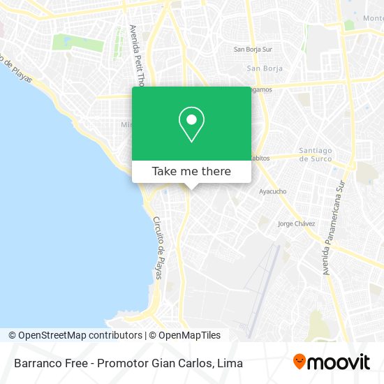 Barranco Free - Promotor Gian Carlos map