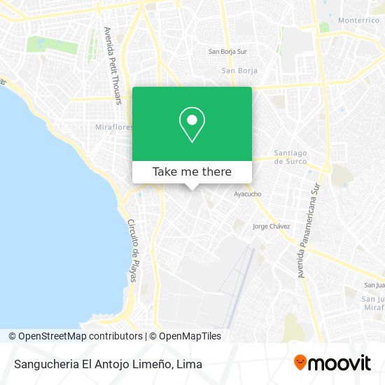 Sangucheria El Antojo Limeño map