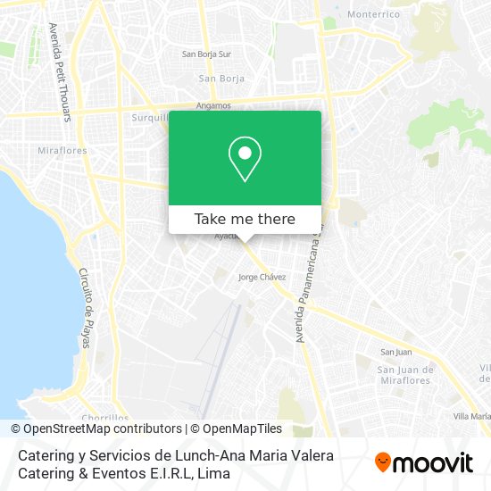 Mapa de Catering y Servicios de Lunch-Ana Maria Valera Catering & Eventos E.I.R.L