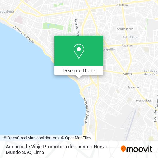 Agencia de Viaje-Promotora de Turismo Nuevo Mundo SAC map