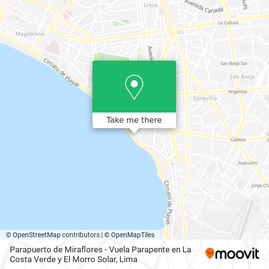 Parapuerto de Miraflores - Vuela Parapente en La Costa Verde y El Morro Solar map