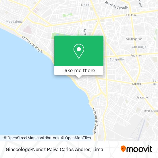 Ginecologo-Nuñez Paiva Carlos Andres map