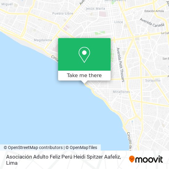 Mapa de Asociación Adulto Feliz Perú Heidi Spitzer Aafeliz