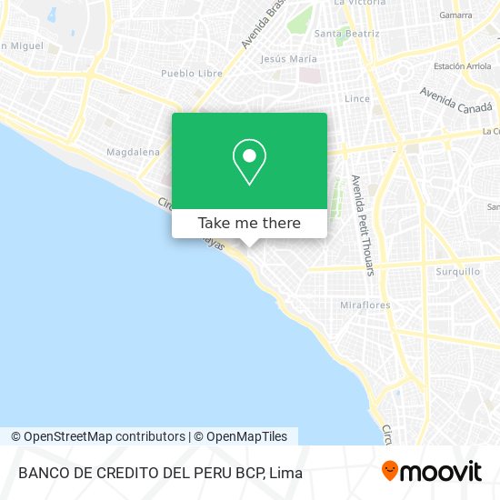 BANCO DE CREDITO DEL PERU BCP map
