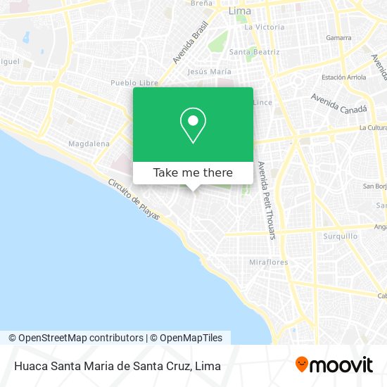 Huaca Santa Maria de Santa Cruz map