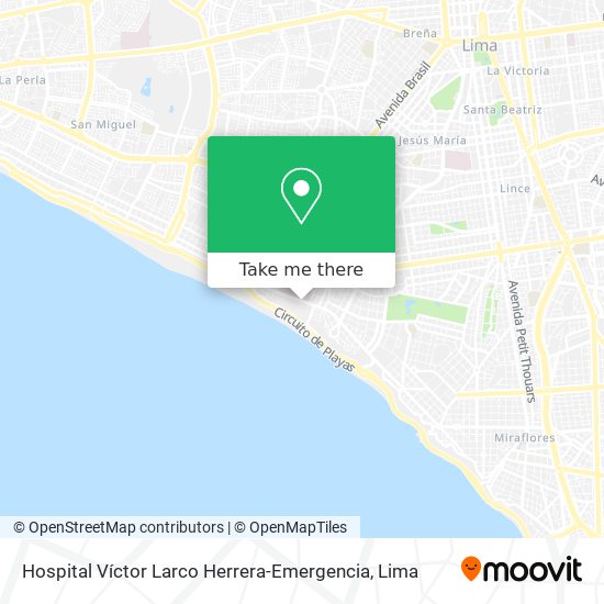 Hospital Víctor Larco Herrera-Emergencia map