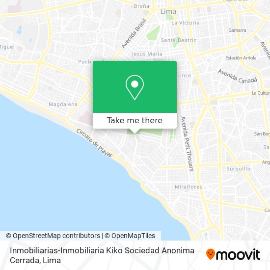 Inmobiliarias-Inmobiliaria Kiko Sociedad Anonima Cerrada map