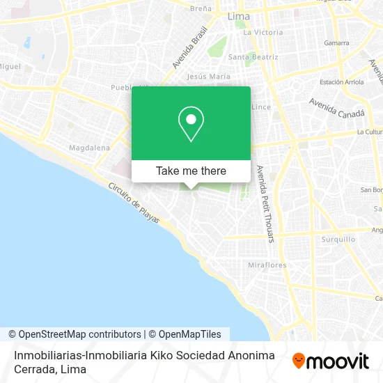Inmobiliarias-Inmobiliaria Kiko Sociedad Anonima Cerrada map