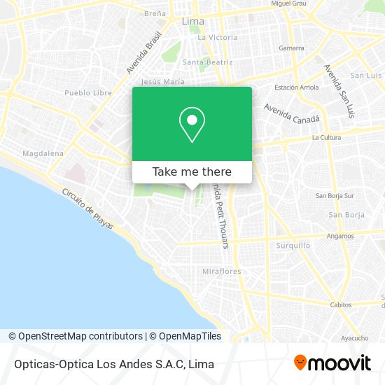 Opticas-Optica Los Andes S.A.C map