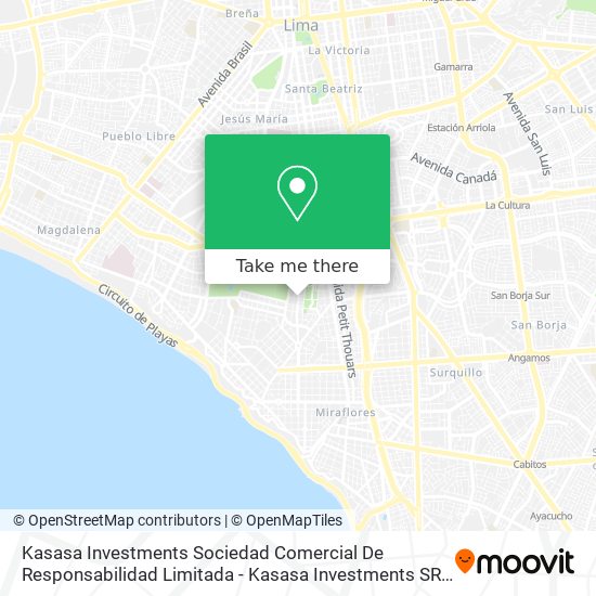 Kasasa Investments Sociedad Comercial De Responsabilidad Limitada - Kasasa Investments SRL map