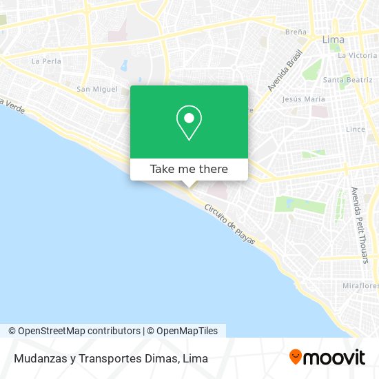 Mapa de Mudanzas y Transportes Dimas