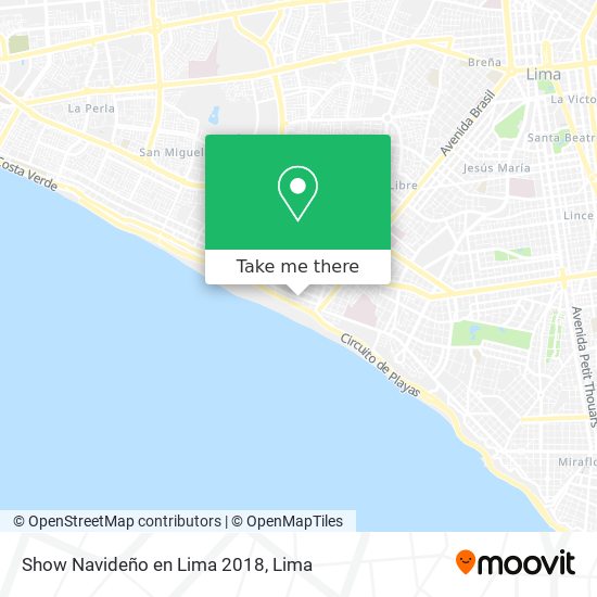 Show Navideño en Lima 2018 map