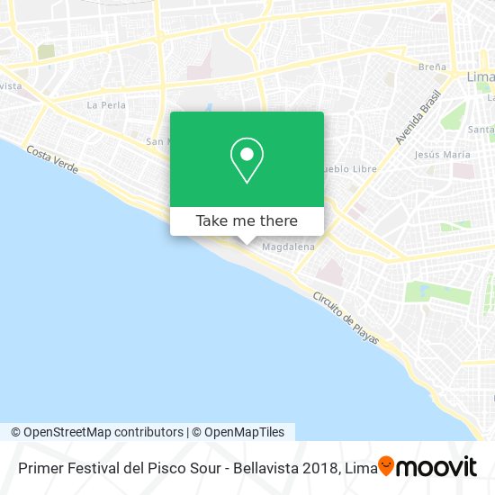 Primer Festival del Pisco Sour - Bellavista 2018 map