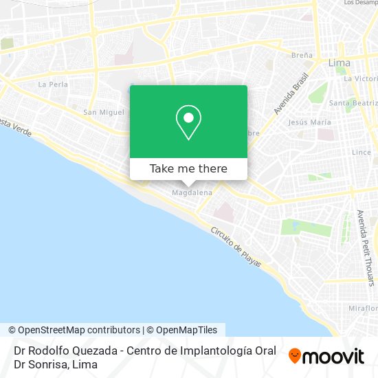 Mapa de Dr Rodolfo Quezada - Centro de Implantología Oral Dr Sonrisa