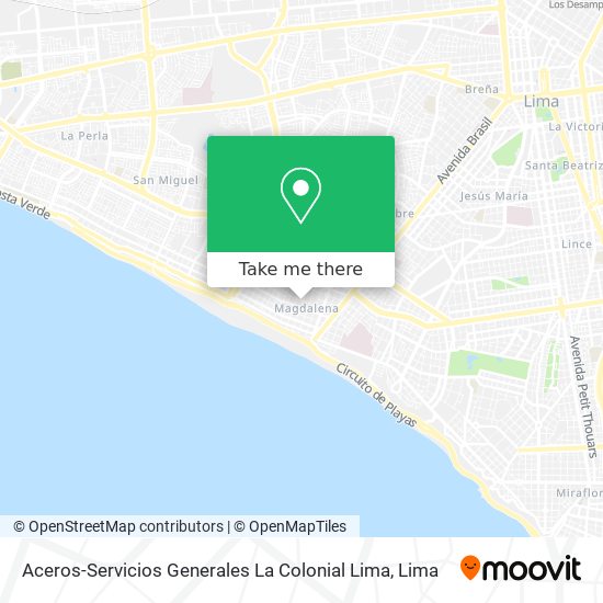 Aceros-Servicios Generales La Colonial Lima map