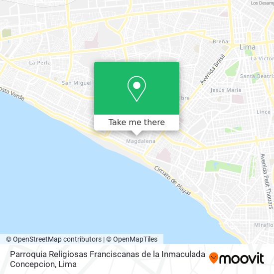 Mapa de Parroquia Religiosas Franciscanas de la Inmaculada Concepcion