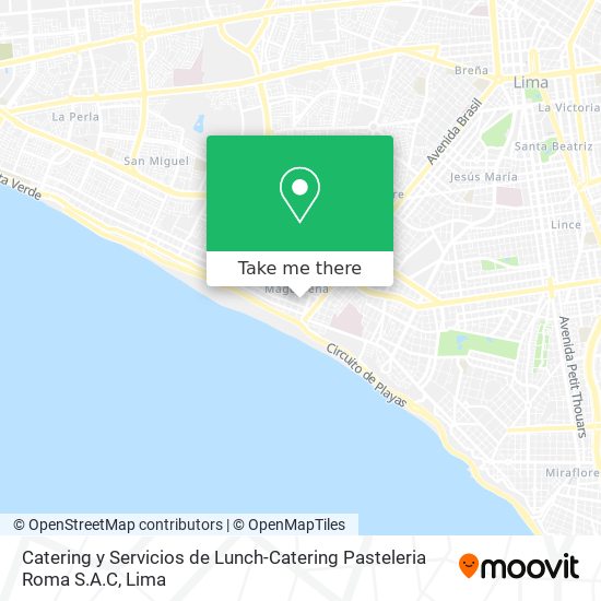 Catering y Servicios de Lunch-Catering Pasteleria Roma S.A.C map