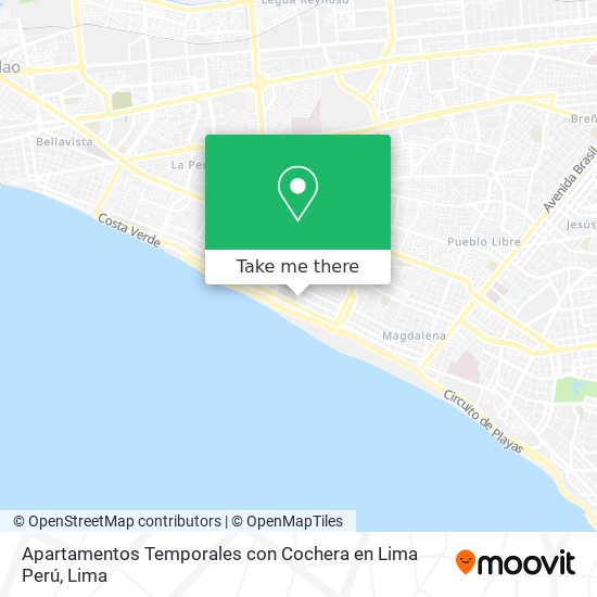 Apartamentos Temporales con Cochera en Lima Perú map