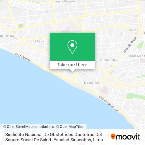 Sindicato Nacional De Obstetrices Obstetras Del Seguro Social De Salud- Essalud Sinacobss map