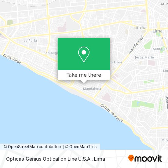 Opticas-Genius Optical on Line U.S.A. map