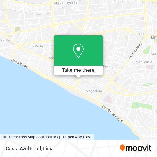 Costa Azul Food map