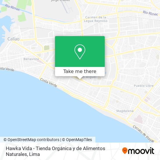 Mapa de Hawka Vida - Tienda Orgánica y de Alimentos Naturales