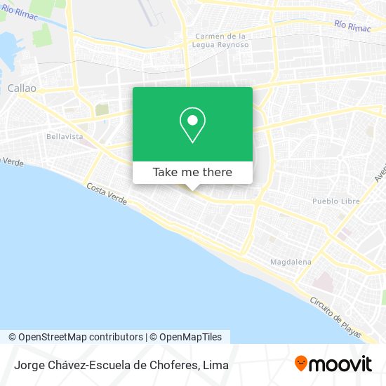 Jorge Chávez-Escuela de Choferes map