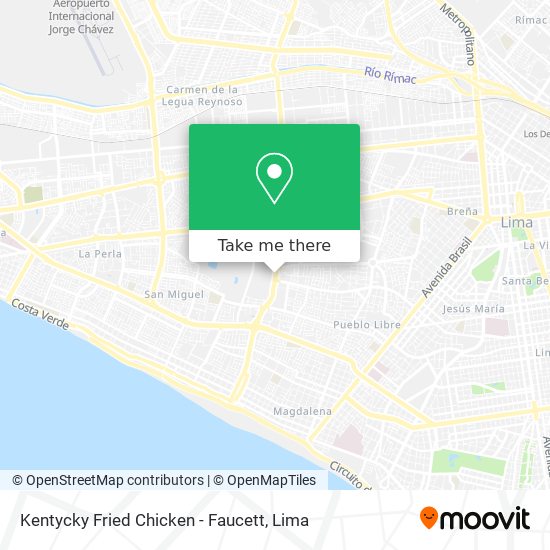 Kentycky Fried Chicken - Faucett map