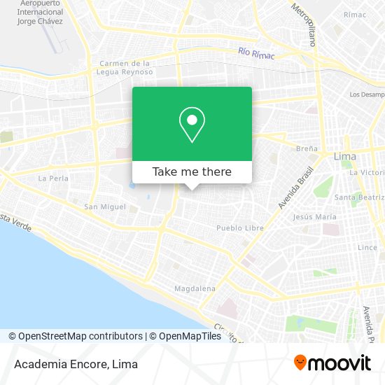 Mapa de Academia Encore