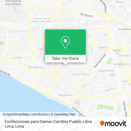 Confecciones para Damas-Carolina Pueblo Libre Lima map
